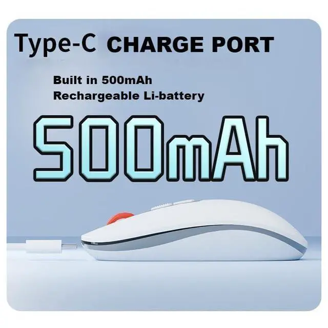 Alt view image 5 of 5 - YOWOCHUNG Series MW-05 Wireless 2.4G+Bluetooth Connection Rechargeable Silent Slim Dual Voice Typing AI Smart Mouse for Laptop/iPad Tablet/Apple Mac Book/PC (Grey)