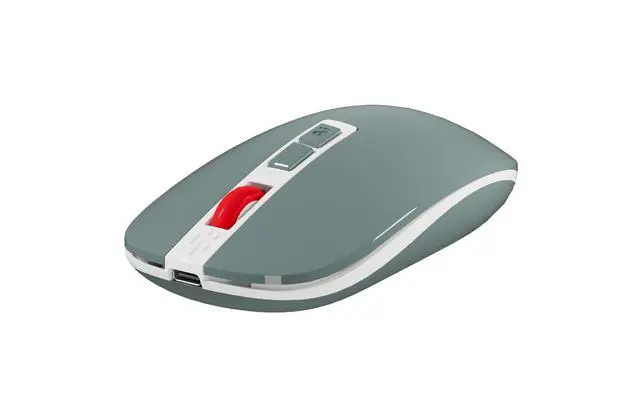 Alt view image 2 of 5 - YOWOCHUNG Series MW-05 Wireless 2.4G+Bluetooth Connection Rechargeable Silent Slim Dual Voice Typing AI Smart Mouse for Laptop/iPad Tablet/Apple Mac Book/PC (Grey)