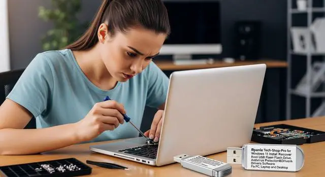 Alt view image 5 of 5 - Rpanle Tech-Shop-pro USB for Windows 11 Install Recover Repair Restore Boot USB Flash Drive, 64 Bit Systems Home&Professional, Antivirus Protection&Drivers Software, Fix PC, Laptop and Desktop