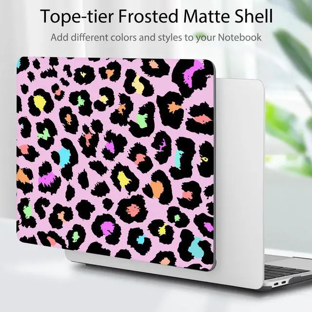 Alt view image 3 of 5 - Tuiklol Compatible with MacBook Air 13 inch Case 2021 2020 2019 2018 Release A2337 M1 A2179 A1932, Print Hard Shell Case with Keyboard Cover for MacBook Air 13 Retina with Touch ID, Wild leopard color