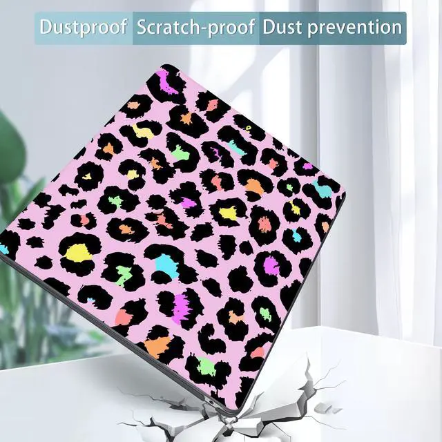 Alt view image 5 of 5 - Tuiklol Compatible with MacBook Air 13 inch Case 2021 2020 2019 2018 Release A2337 M1 A2179 A1932, Print Hard Shell Case with Keyboard Cover for MacBook Air 13 Retina with Touch ID, Wild leopard color