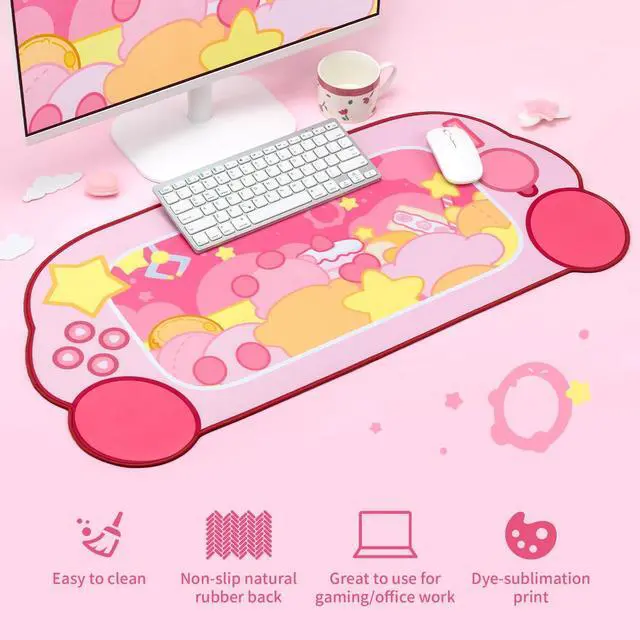 Alt view image 4 of 5 - WISHAVEN Star Claw Machine Mouse Pad - Kawaii Keyboard Gaming PC Laptop Mat, Large Non-Slip Rubber Base Desk Mat for Keyboard and Mouse Desk Blotter Protector (Star Claw Machine)