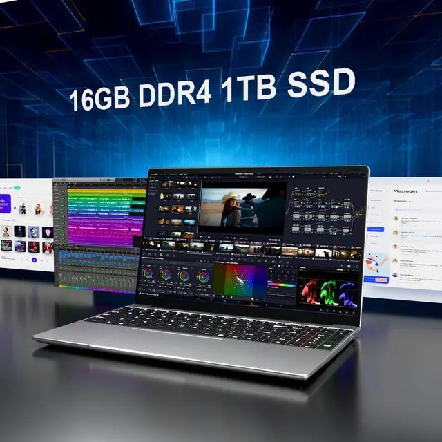 Alt view image 3 of 5 - Laptop Computer, 2025 Gaming Laptops, 15.6 Inch Lap Top PC Win 11 Pro, 16GB RAM 1TB SSD, 13th Gen N150 Processor(up to 3.6GHz), Backlit Keyboard, 1920*1080 FHD