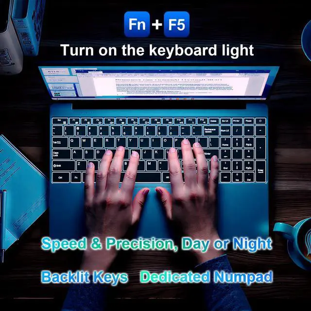 Alt view image 5 of 5 - Laptop Computer, 2025 Gaming Laptops, 15.6 Inch Lap Top PC Win 11 Pro, 16GB RAM 1TB SSD, 13th Gen N150 Processor(up to 3.6GHz), Backlit Keyboard, 1920*1080 FHD