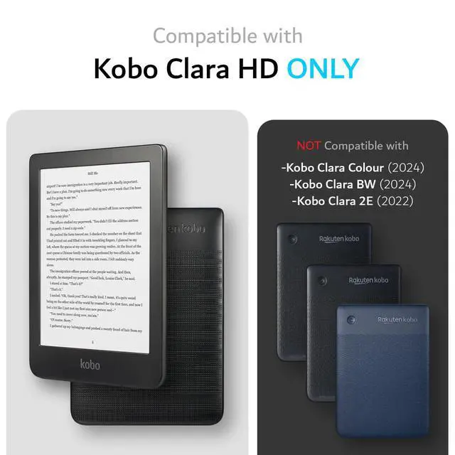 Alt view image 2 of 5 - TUDIA SKN Designed for Kobo Clara HD Case 6" (2018) Back Cover, [Reinforced Corners] Shockproof Slim Anti-Yellowing Silicone Gel Clear Back Lightweight Grip TPU Bumper for eReader - Clear