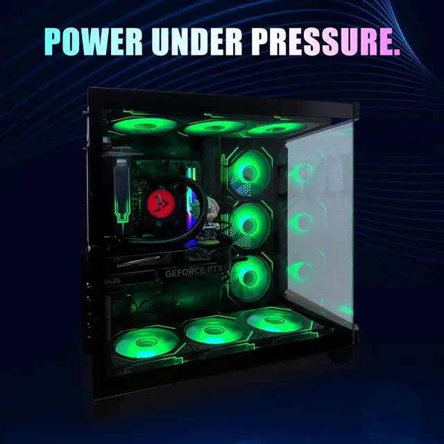 Alt view image 5 of 5 - Evounic Gaming PC Desktop Computer  i7 Xeon E5 10-Core, Radeon RX 580 8GB, 32GB DDR4 RAM, 512GB SSD, Wi-Fi 6 & Bluetooth 5.4, 10× ARGB Cooling Fans, Windows 11 Pro Gaming Tower