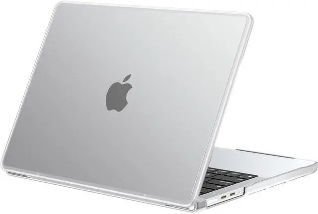 Main image of BlueSwan Anti-Cracking Hard Shell Case Compatible with MacBook Pro 14-inch 2025 2024-2021 Release M4 M3 M2 M1 Pro/Max Chip, Anti-Fingerprint Soft TPU Bumper, Frosted White