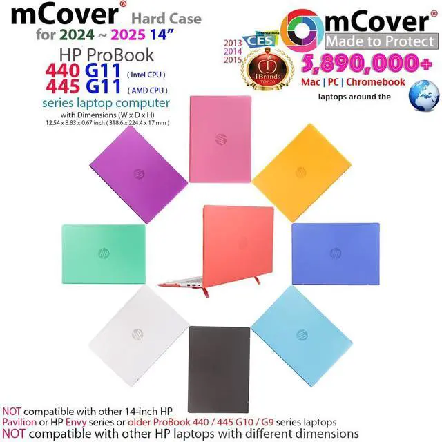 Alt view image 2 of 5 - mCover Case ONLY Compatible for 2024  2025 14-inch HP ProBook 440/445 G11 Series Windows Notebook PC (NOT Fitting Any Other HP Models) - Green