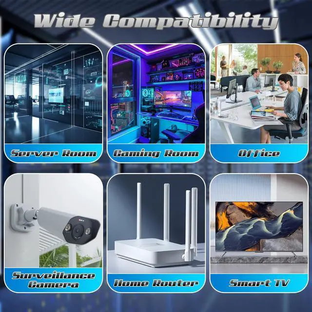 Alt view image 5 of 5 - 2 Feet Cat6 Patch Cables(24 Pack), Solid Pure Copper Patch Cord, Cat 6 Ethernet Cable, UTP Network, High Speed RJ45 Internet Cables, Compatible for Router, Switche, PC, Server, PS4/5, Xbox - White