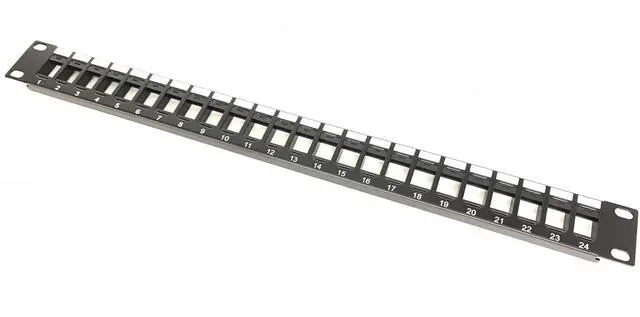 Main image of Metamas Lab - Rackmount or Wall Mount 24 Port UTP Keystone Patch Panel (Unshielded Blank Patch Panel for Keystone Jacks UTP Keystone Panel) - Black (1PC)