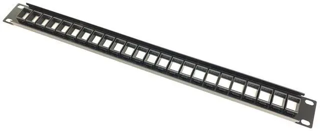 Alt view image 2 of 4 - Metamas Lab - Rackmount or Wall Mount 24 Port UTP Keystone Patch Panel (Unshielded Blank Patch Panel for Keystone Jacks UTP Keystone Panel) - Black (1PC)