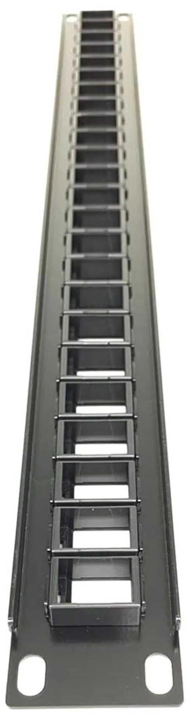 Alt view image 3 of 4 - Metamas Lab - Rackmount or Wall Mount 24 Port UTP Keystone Patch Panel (Unshielded Blank Patch Panel for Keystone Jacks UTP Keystone Panel) - Black (1PC)