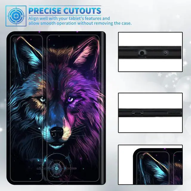 Alt view image 5 of 5 - BREIDMKFM Slim for All-New Amazon Fire HD 10 and Fire HD 10 Plus Tablet Case (Only Fit 13th Generation 2023 Release), Smart Standing Cover with Auto Sleep/Wake, Wolf A