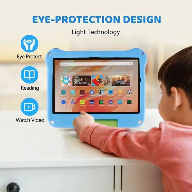 Alt view image 5 of 5 - FunnyWin Dinosaur Fire HD 10 2021 2023 Tablet Case Kids Pro Tablet Cover for Boy Girl EVA Kid-Proof case with Stand Handle Shockproof Kid-Friendly Durable Case (KL)