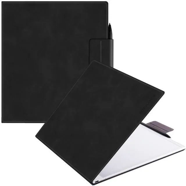 Main image of BOZHUORUI Slim Case for 13.3" Boox Note Max (2024) & 13.3" Boox Tab X C (2025) | Pen Clasp Design | Book Folio Style | with Sleep/Wake | Vegan PU Leather Ultra-Thin Magnetic SleepCover (Rock Black)