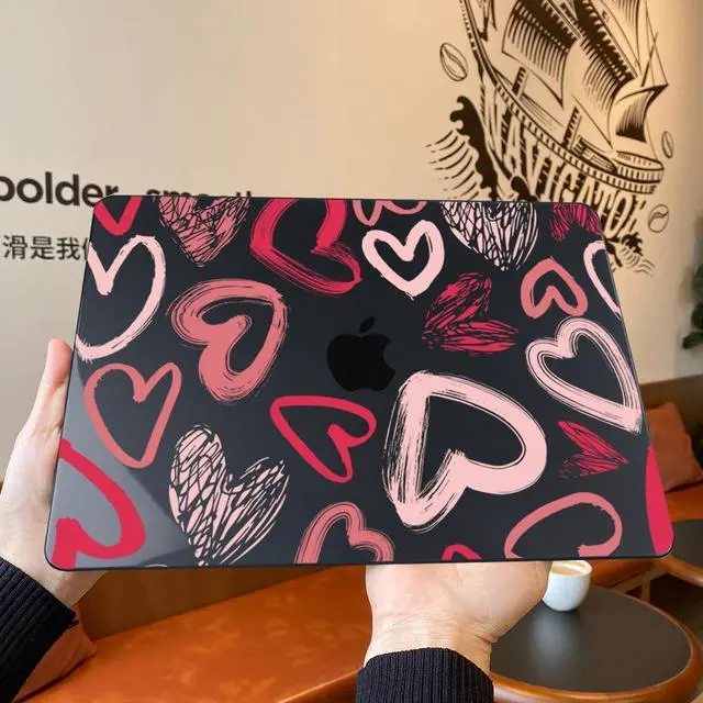 Alt view image 3 of 5 - Teryeefi Design Case for MacBook Pro 14 inch 2025 2024 2023 2021 Release M4 A3112 A3401 A3185 M3 A2918 A2992 M2 A2779 M1 A2442, Hard Shell Cover + Keyboard Cover for 14 inch MacBook Pro, Heart A002