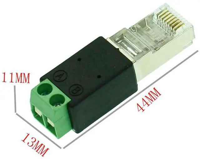 Alt view image 4 of 5 - Taidacent 5 Pcs RJ45 to RS485 Converter - RJ45 Terminal Adapter - Crystal Head to Terminal (A Connects to PIN1, B Connects to PIN2)