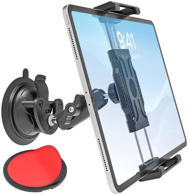 Main image of INSSKY Truck Vacuum Suction Cup Windshield Tablet Mount, Dashboard Heavy Duty 360° Rotation Tablet Holder for Car Tractor, Fit for iPad Pro 12.9 Air Mini, Galaxy Tab and 6.1-15.6" Device with Case