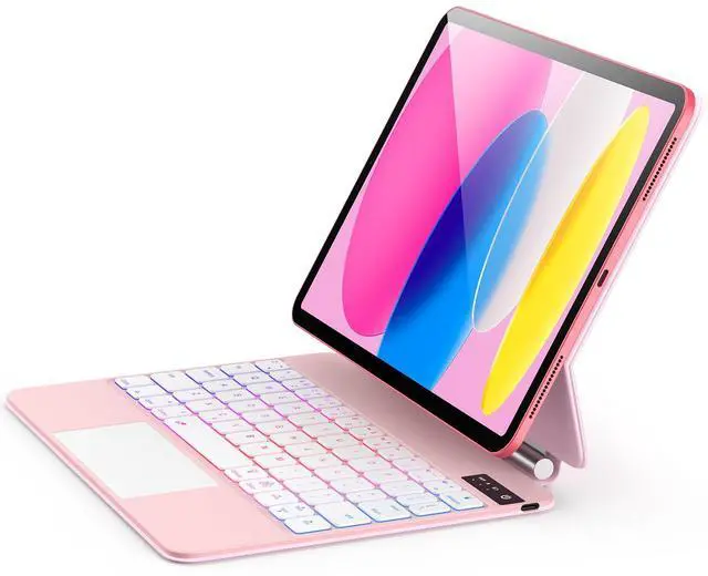 Main image of For iPad (A16) 11th &10th generation Case with Keyboard,Backlight Multi-Touch Trackpad for iPad 11th Gen 2025 11 inch&10th Gen 2022 10.9 inch, Magic-Style with Floating Cantilever Stand,T-Pink