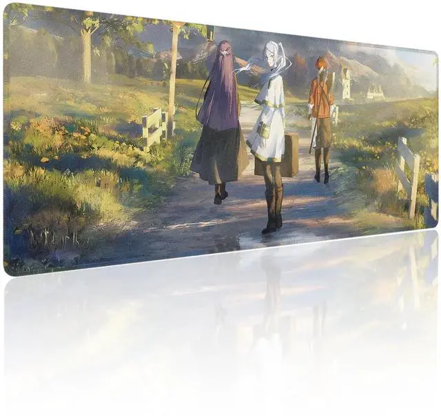 Main image of Anime Mouse Pad, Water Resist Keyboard Pad,Mouse Pads with Non-Slip Rubber Base,Office Computer Key Board Mousepad Computer Keyboard Mousepads Mat 800 x 300mm / 31.5×11.8 inches (Frieren C)