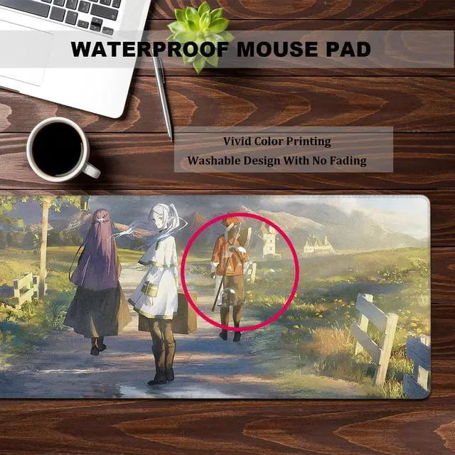 Alt view image 5 of 5 - Anime Mouse Pad, Water Resist Keyboard Pad,Mouse Pads with Non-Slip Rubber Base,Office Computer Key Board Mousepad Computer Keyboard Mousepads Mat 800 x 300mm / 31.5×11.8 inches (Frieren C)