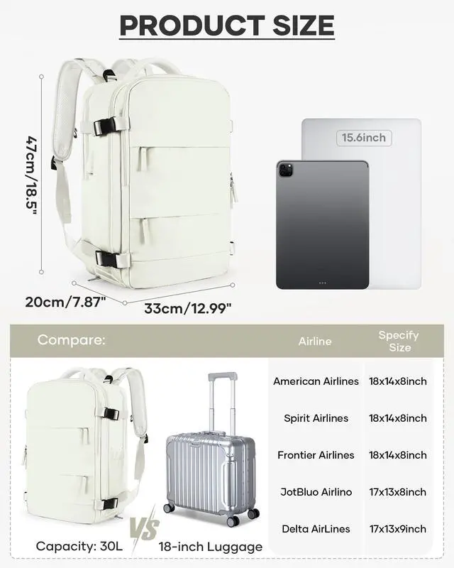 Alt view image 4 of 5 - coofay Vacuum Backpack Travel with Pump Vacpack Travel Backpack with Vacuum System Compression Backpacks