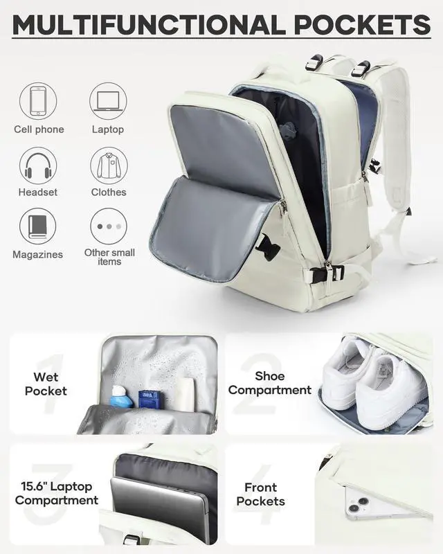 Alt view image 5 of 5 - coofay Vacuum Backpack Travel with Pump Vacpack Travel Backpack with Vacuum System Compression Backpacks