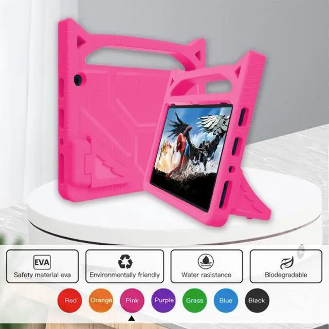 Alt view image 4 of 5 - Fire HD 10 Case for Kids(13th/11th Generation,2023/2021 Release) - Lightweight Shockproof Kid-Proof Cover with Handle Stand for Kindle Fire HD 10 Kids Tablet,(Incompatible with iPad Samsung).Pink