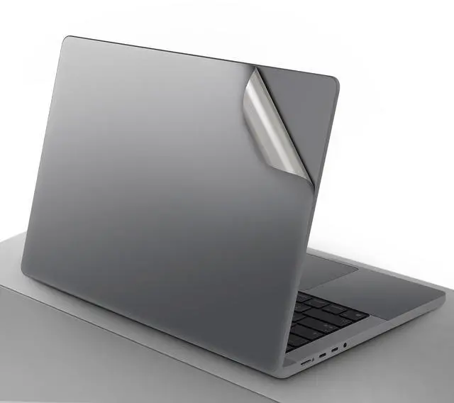 Alt view image 2 of 5 - 4 in 1 Ultra Thin 3M Vinyl Full Size Laptop Skin Palm Rest Sticker for 2020+ MacBook Pro 13 Inch with Touch Bar (Model: A2251) - Gray