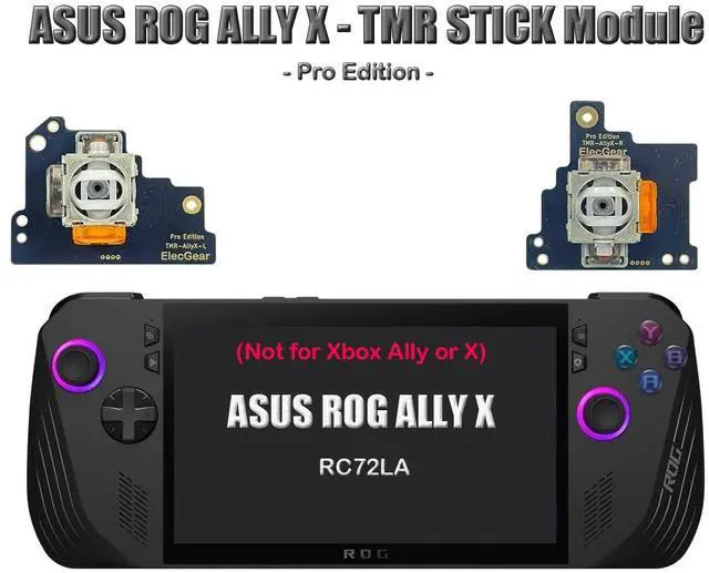 Alt view image 2 of 5 - ElecGear TMR Joystick Module Replacement for ROG Ally X, Pro Edition PCB Assembly with MCU Calibration and TMR Hall Control Stick Laptop PC Repair Part - (Pro)