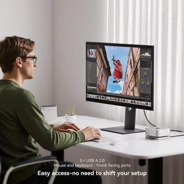 Alt view image 5 of 5 - Minisopuru iExpandMate MINI4MAX Mac mini M4 Dock with 4K@60Hz HDMI,4K@144Hz DP,8TB M.2 NVMe SSD Enclosure,Triple Display Docking Station for Mac mini M4/M4 Pro 2024 (TF/SD Slot, 3* USB-A 2.0, Audio)