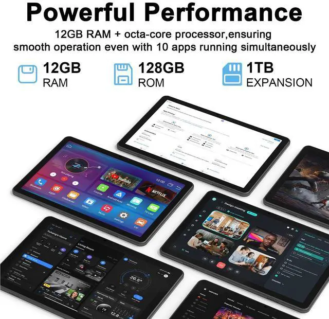 Alt view image 2 of 5 - JUNINKE 11" Tablet | Android Tablet with Octa-core Processor |12GB+128GB 2TB Expandtion | 8000mAh Battery | HD IPS Large tableta | WiFi &BT5.0 | Support GMS (Case Included)