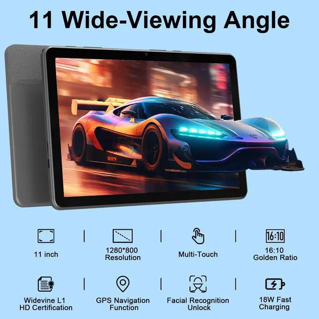 Alt view image 5 of 5 - JUNINKE 11" Tablet | Android Tablet with Octa-core Processor |12GB+128GB 2TB Expandtion | 8000mAh Battery | HD IPS Large tableta | WiFi &BT5.0 | Support GMS (Case Included)