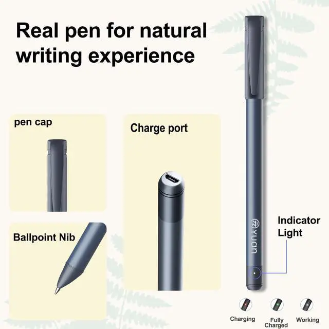 Alt view image 3 of 5 - Smart Pen with Real Paper Notebook, Digital Pen for Note Taking, Smart Writing Set, Real-time Sync for Digitizing, Smart Notebook, 5 X 8inch, Navy, Storing,Sharing Paper Notes via APP for Android/IOS