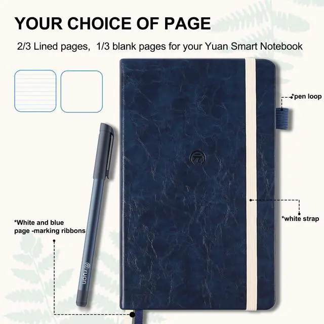 Alt view image 4 of 5 - Smart Pen with Real Paper Notebook, Digital Pen for Note Taking, Smart Writing Set, Real-time Sync for Digitizing, Smart Notebook, 5 X 8inch, Navy, Storing,Sharing Paper Notes via APP for Android/IOS