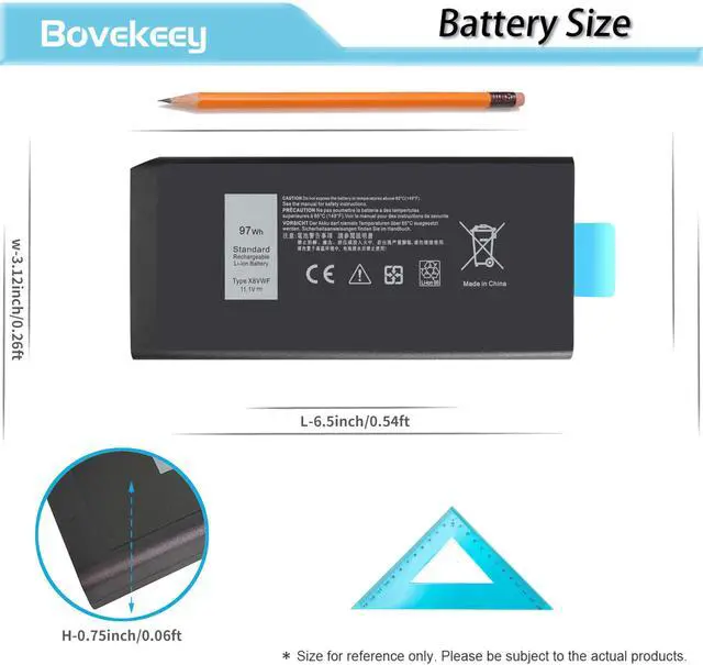Alt view image 2 of 5 - 97Wh X8VWF 11.1V Laptop Battery for Dell Latitude 14 Rugged 5404 5414 7404 Extreme E5404 E7404 Series P45G P45G002 P46G P46G001 P46G002 DKNKD 5XT3V VCWGN XN4KN XRJDF YGV51 4XKN5 453-BBBE 453-BBBD