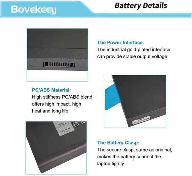 Alt view image 5 of 5 - 97Wh X8VWF 11.1V Laptop Battery for Dell Latitude 14 Rugged 5404 5414 7404 Extreme E5404 E7404 Series P45G P45G002 P46G P46G001 P46G002 DKNKD 5XT3V VCWGN XN4KN XRJDF YGV51 4XKN5 453-BBBE 453-BBBD