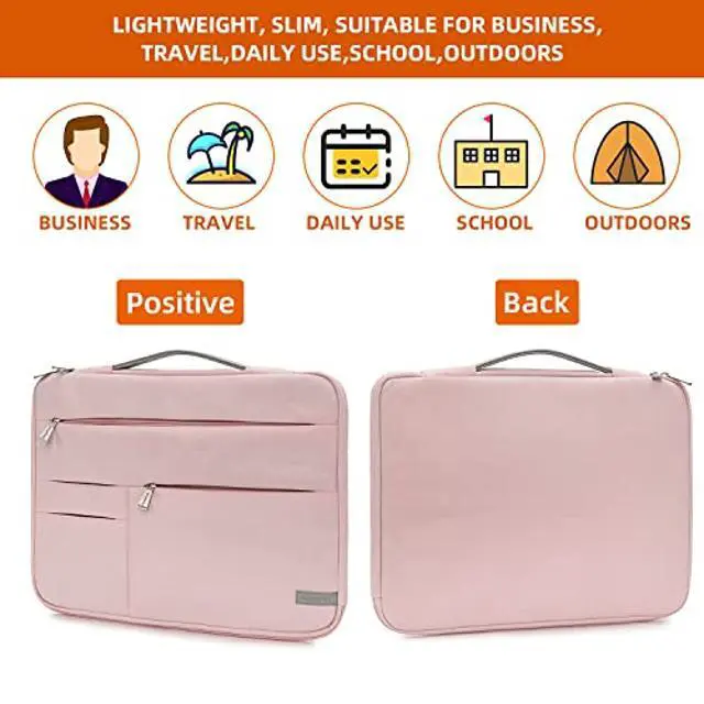 Alt view image 2 of 5 - KINGSLONG Laptop Case Sleeve with strap 15 15.6 16 Inch Laptop Bag Lightweight Slim Computer Notebook Ultrabooks Carrying Case Cover for Women Pink