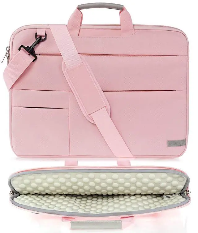 Main image of KINGSLONG Laptop Case Sleeve with strap 15 15.6 16 Inch Laptop Bag Lightweight Slim Computer Notebook Ultrabooks Carrying Case Cover for Women Pink