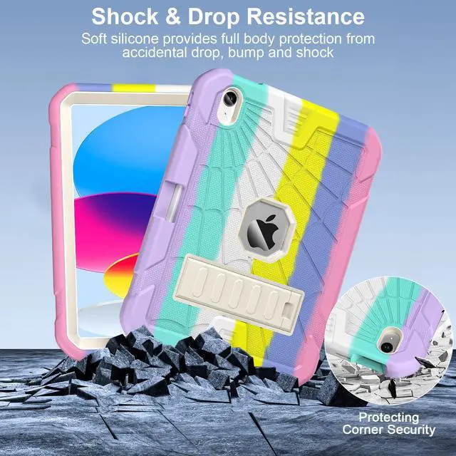 Alt view image 5 of 5 - SIBEITU Kids Case for iPad (A16) 11-inch 2025 / iPad 10th Gen 10.9-inch 2022, Shockproof Rugged Hybrid 3-Layer Protective 11/10 Gen iPad Cover with Kickstand & Pencil Holder for Girls Boys, Camouflage