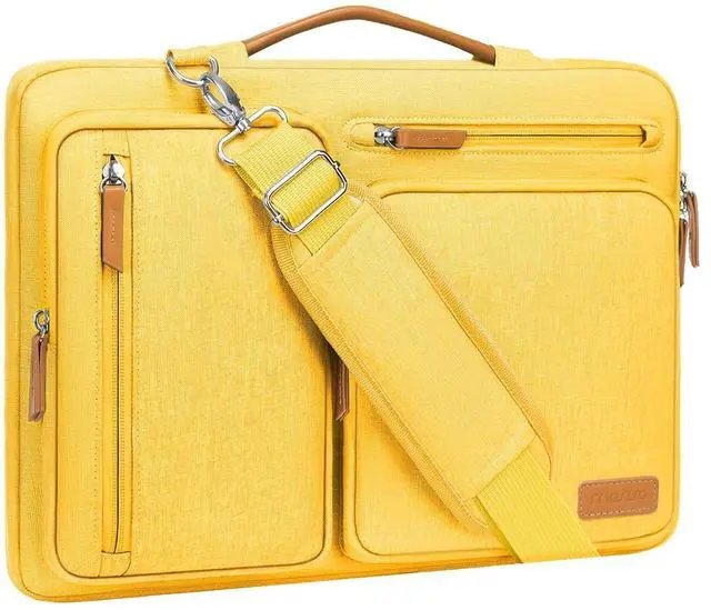 Main image of MOSISO 360 Protective Laptop Shoulder Bag,13 inch Computer Bags Compatible with MacBook Air M4 M3 M2 M1 2025-2018/Pro 13 2025-2016,Side Open Messenger Bag with 4 Zipper Pockets, Yellow