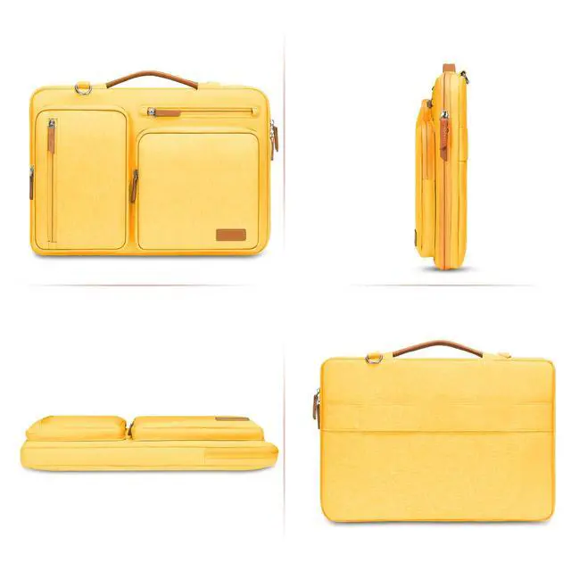 Alt view image 5 of 5 - MOSISO 360 Protective Laptop Shoulder Bag,13 inch Computer Bags Compatible with MacBook Air M4 M3 M2 M1 2025-2018/Pro 13 2025-2016,Side Open Messenger Bag with 4 Zipper Pockets, Yellow