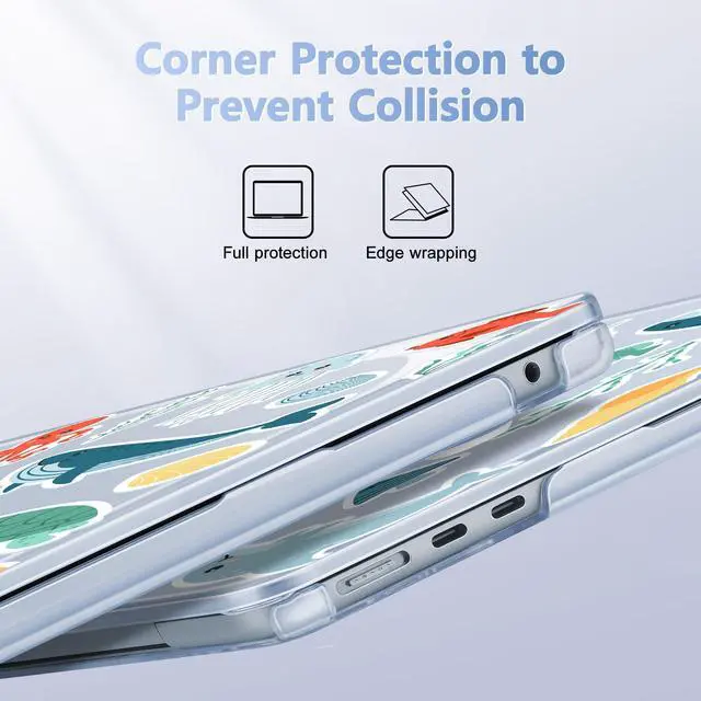 Alt view image 3 of 5 - May Chen for M4 MacBook Air 13.6 Inch Case 2025 2024 2023 2022 Release Models: A3240 A3113 M3 A2681 M2, Plastic Hard Shell Case for MacBook Air 13.6" with Retina Display Fits Touch ID, ute sea Life