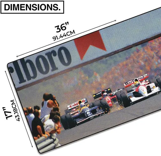 Alt view image 2 of 5 - MPCO. Racing Series Large Gaming Mouse Pad -36" x 17" Duraglyde Fabric Hungarian GP, 91 Gaming Desk Mats - Non-Slip, Washable, Mat for Computer Desk, Smooth Glide for Precision Gaming & Work