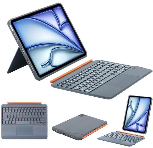 Main image of Detachable Keyboard Case for iPad 11th/10th Generation, Bluetooth Backlit Trackpad Keyboard Slim Cover for iPad Air 11-inch M3 2025/M2 & iPad Pro 11 (1st/2nd/3rd/4th) & iPad Air 5/4,Grey