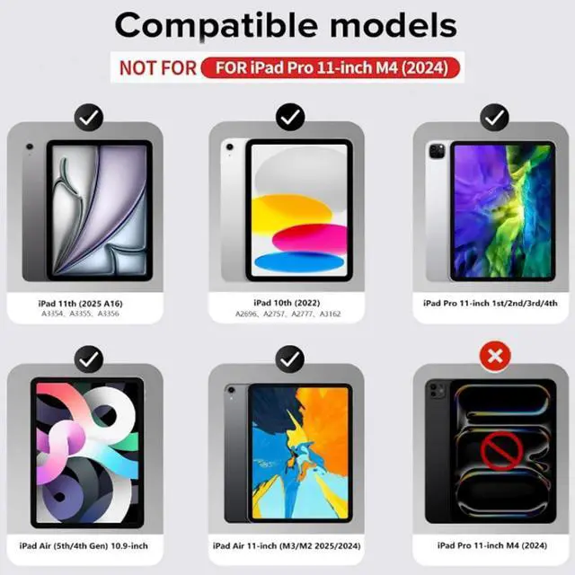 Alt view image 2 of 5 - Detachable Keyboard Case for iPad 11th/10th Generation, Bluetooth Backlit Trackpad Keyboard Slim Cover for iPad Air 11-inch M3 2025/M2 & iPad Pro 11 (1st/2nd/3rd/4th) & iPad Air 5/4,Grey