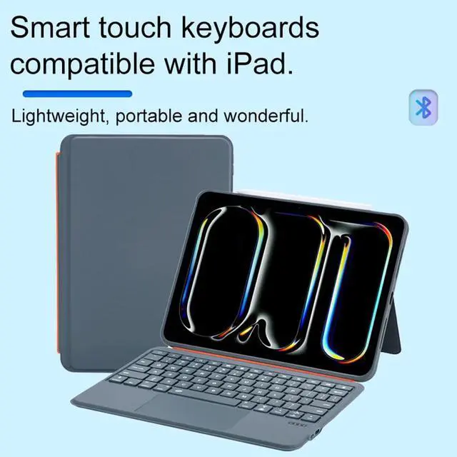 Alt view image 3 of 5 - Detachable Keyboard Case for iPad 11th/10th Generation, Bluetooth Backlit Trackpad Keyboard Slim Cover for iPad Air 11-inch M3 2025/M2 & iPad Pro 11 (1st/2nd/3rd/4th) & iPad Air 5/4,Grey