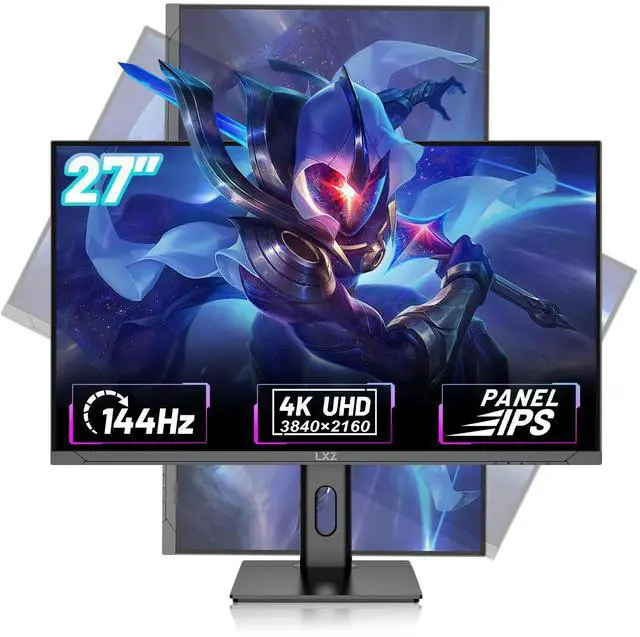 Main image of LXZ Gaming Monitor 27 inch, 144hz Monitor 3840 * 2160P, IPS Display, Eye Care, DP/HDMI, Wall Mount Compatible - Black