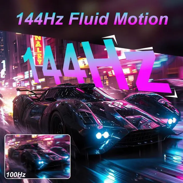 Alt view image 4 of 5 - LXZ Gaming Monitor 27 inch, 144hz Monitor 3840 * 2160P, IPS Display, Eye Care, DP/HDMI, Wall Mount Compatible - Black