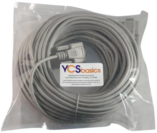 Alt view image 2 of 2 - YCS basics 75 Foot DB9 9 Pin Serial / RS232 Male/Female Extension Cable